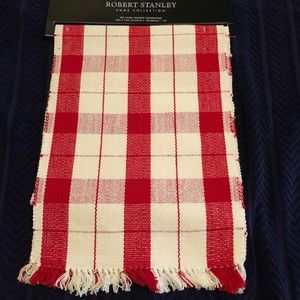 Fabric checker board Table Runner with Fringed Edges